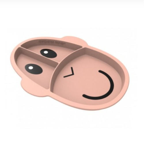 Makihami osztott falatoZoo tányér - Púderrózsaszín