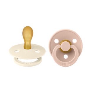 BIBS Colour Duo 2 szimmetrikus cumi - Krémfehér-púder