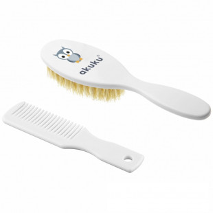 Akuku fésű-kefe - bagoly fehér