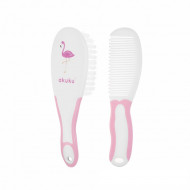 Akuku fésű-kefe - flamingó rózsaszín