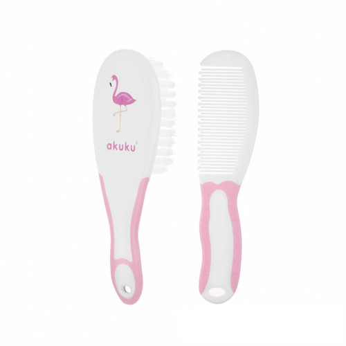 Akuku fésű-kefe - flamingó rózsaszín