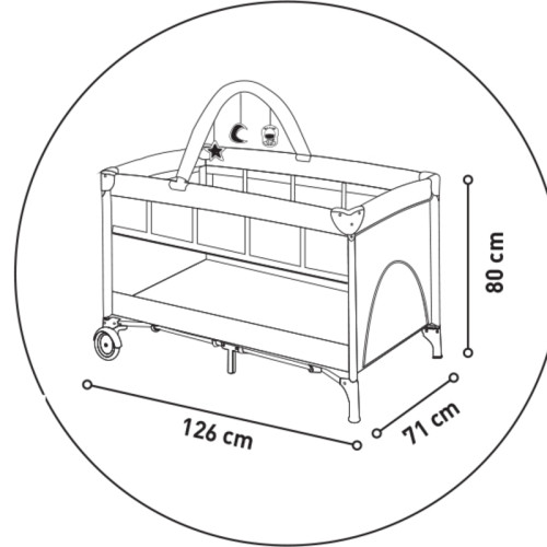 Asalvo Complet Duo utazóágy - Lion Grey