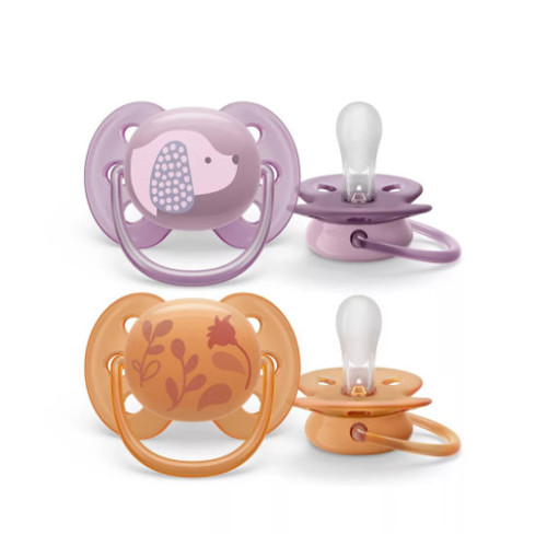 Avent játszócumi 6-18 UltraSoft barack-lila
