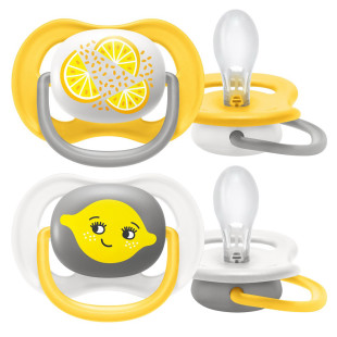 Avent játszócumi Ultra Air 6-18 2 db - Neutral Citrus