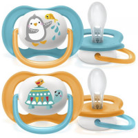 Avent játszócumi ultra air 6-18 2 db - fiú állatos