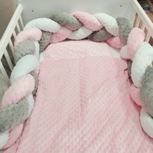 Minky 3 részes bébi ágynemű - Rózsaszín