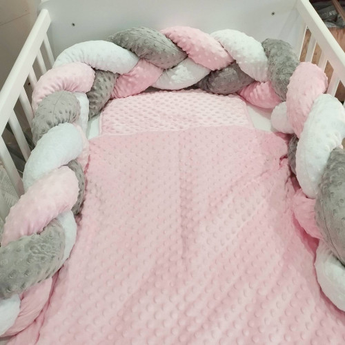 Minky 3 részes bébi ágynemű - Rózsaszín