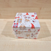 Ajándékdoboz - Karácsonyi manó 12x12x10 cm