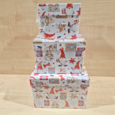 Ajándékdoboz - Karácsonyi manó 12x12x10 cm