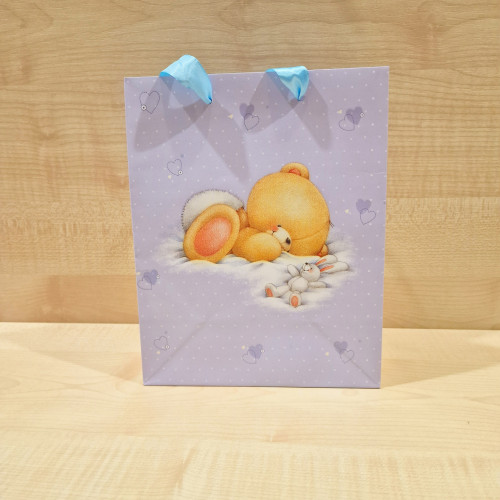 Ajándéktáska 18x23x10 - Kék bébi maci