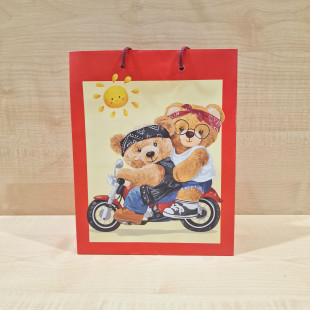 Ajándéktáska 18x23x10 - Motoros macik