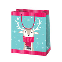 Ajándéktáska - Rénszarvas sállal 26x33x14 cm