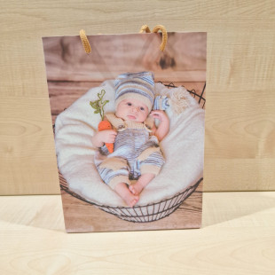 Ajándéktáska 18x24 - Baba csíkos