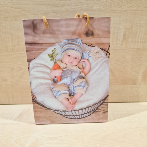 Ajándéktáska 18x24 - Baba csíkos