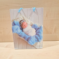 Ajándéktáska 26x32 - Baba kék