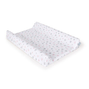 Pelenkázólap huzat - grafit-rózsaszín csillagos