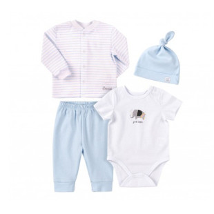 Hazahozós szett - pamut kék-fehér 62