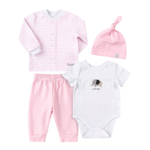 Hazahozós szett - pamut rózsaszín-fehér 56