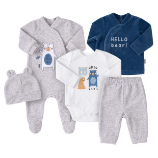 Hazahozós szett - sötétkék-szürke plüss 62