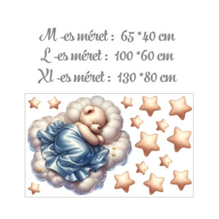 Falmatrica szett - alvó maci kék takaróval