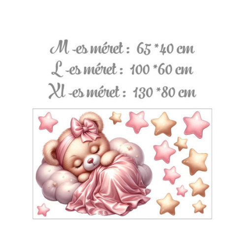 Falmatrica szett - alvó maci rózsaszín