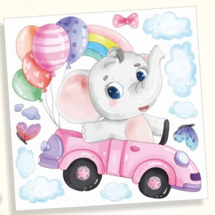 Falmatrica szett - elefánt autózik 39x39 cm