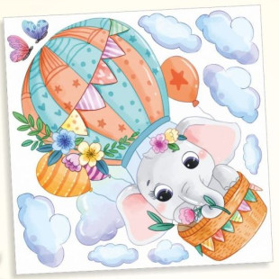 Falmatrica szett - hőlégballonos elefánt 39x39 cm