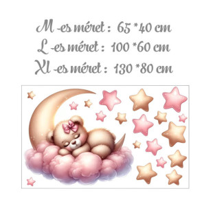 Falmatrica szett - maci holdon rózsaszín