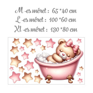 Falmatrica szett - maci kádban rózsaszín