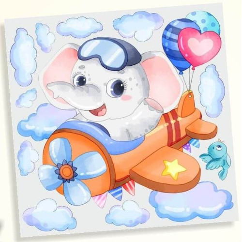 Falmatrica szett - repcsis elefánt 39x39 cm