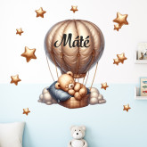 Falmatrica szett névvel - Ballonos maci kék