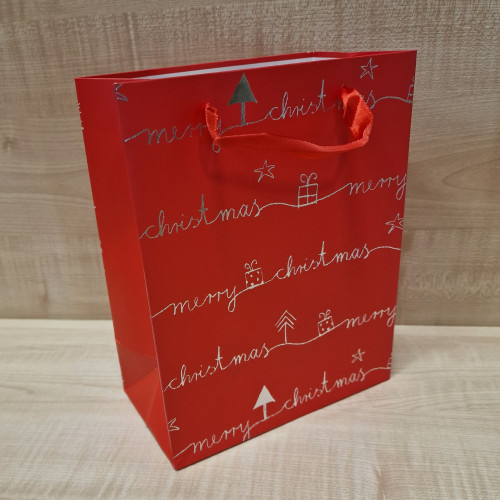 Ajándéktasak Karácsony - Piros 18 x 23