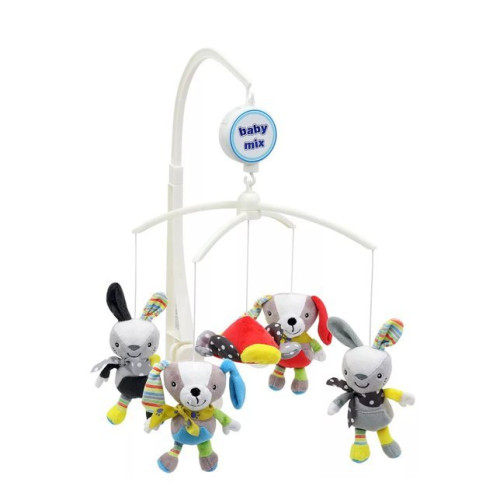 Baby Mix zenélő kiságyforgó - Nyuszi és kutyus