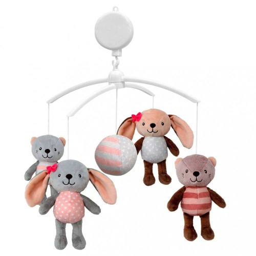 Baby Mix zenélő kiságyforgó - Nyuszi