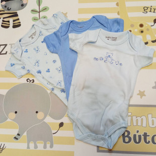 Body szett - 3 db-os rövid ujjú kék