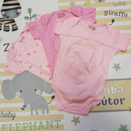 Body szett - 3 db-os rövid ujjú rózsaszín