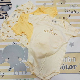 Body szett - 3 db-os rövid ujjú sárga