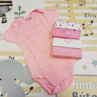 Body szett - 5 db-os rövid ujjú virág