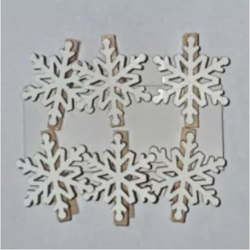 Dekorációs csipesz - Hópihe