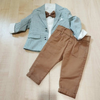 Fiú együttes zakóval - zöld kockás