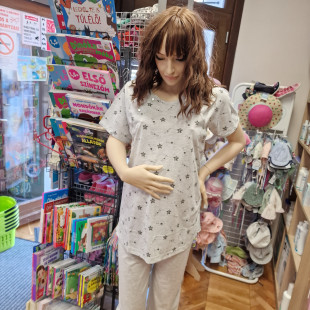 Kismama pizsama - Szürke csillagok