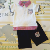 Trimex nyári fiú együttes - kockás piros-kék