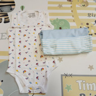 Body szett - 3 db-os ujjatlan világoskék