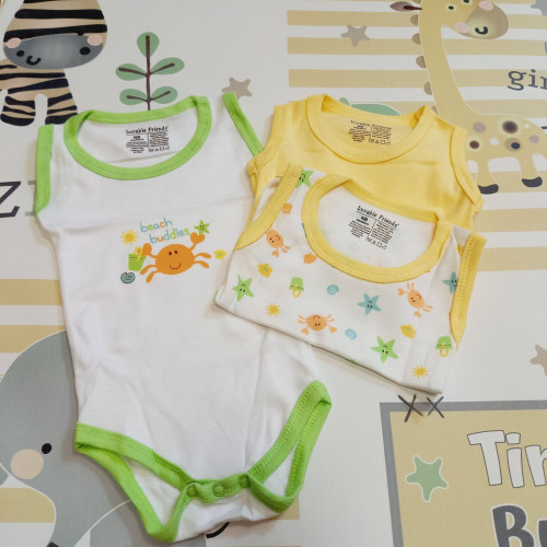 Body szett - 3 db-os ujjatlan sárga