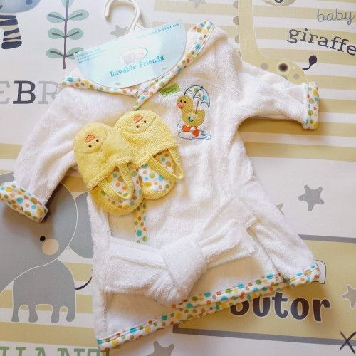 Bébi köntös kiegészítővel - csibe