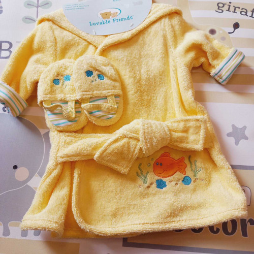 Bébi köntös kiegészítővel - sárga