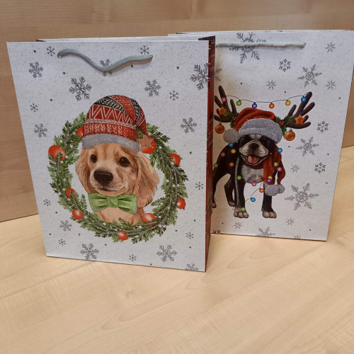 Ajándéktasak Karácsony - Kutyus 26 x 32