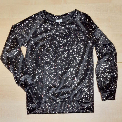 Alkalmi lányka plüss felső fekete