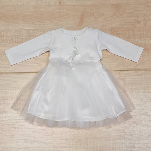 Bébi alkalmi ruha boleróval - Nyers