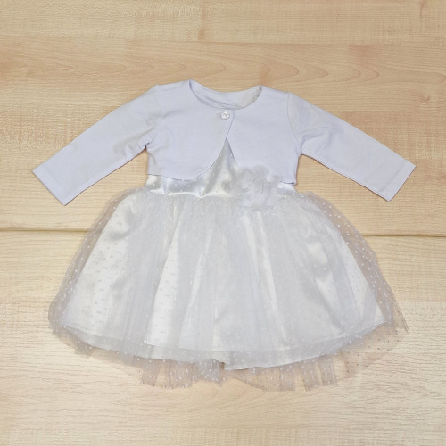 Bébi keresztelőruha boleróval - Fehér